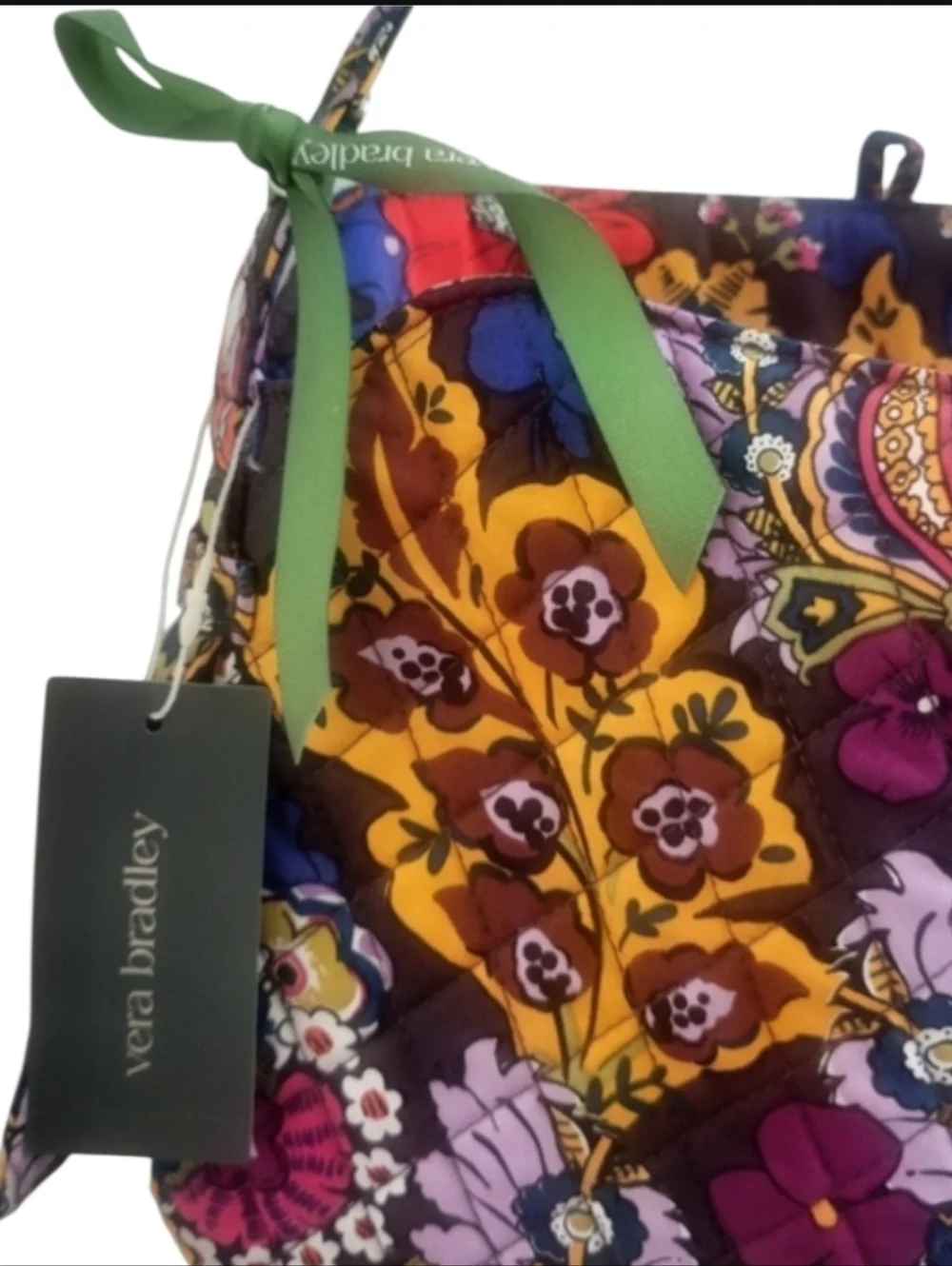 ☆NWT Vera Bradley Slouchy Silhouette Shoulder Bucket Bag Detail Colorful Bouquet